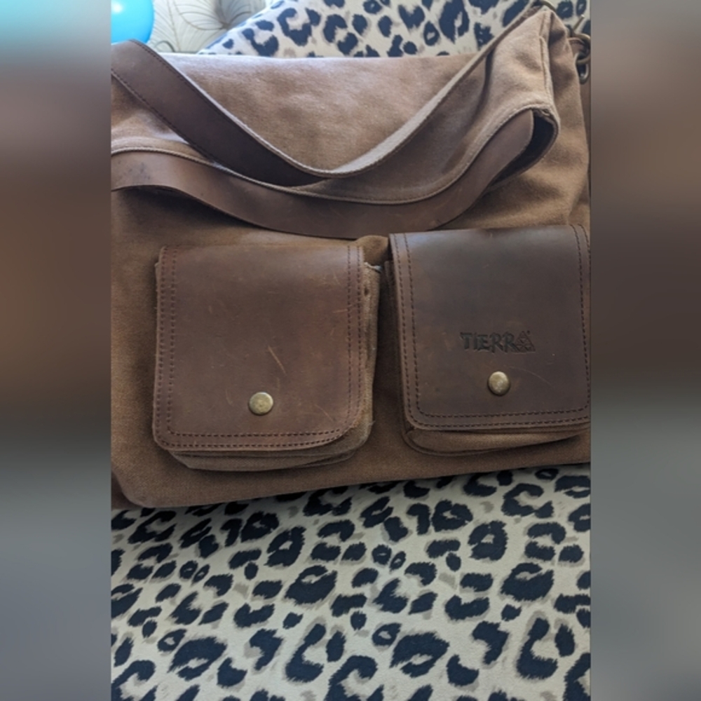 Brown Leather Shoulder Bag Hobo with Minimalist Design